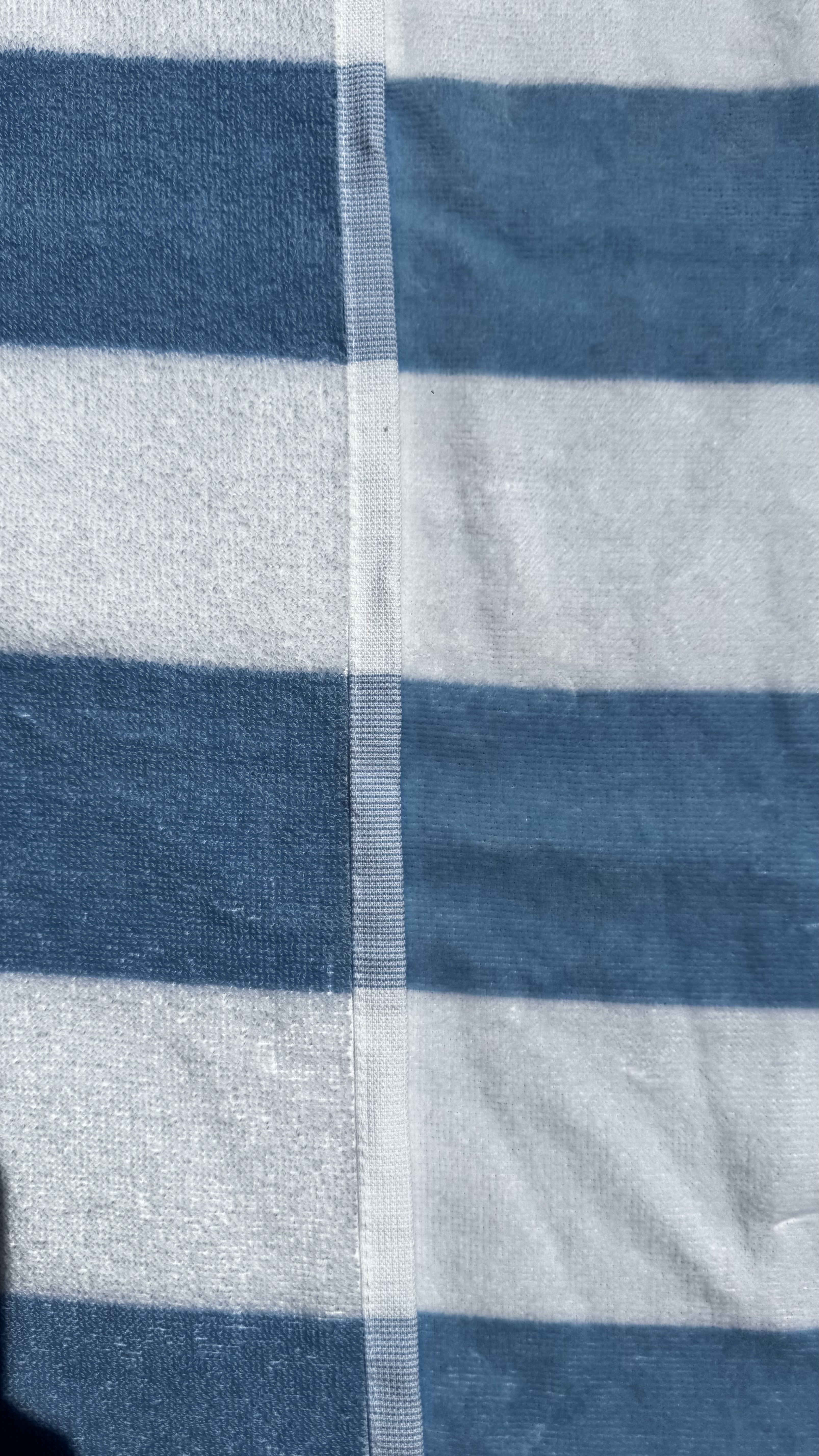 Blauw/Wit badlaken - Detailfoto 2 - 100% katoen