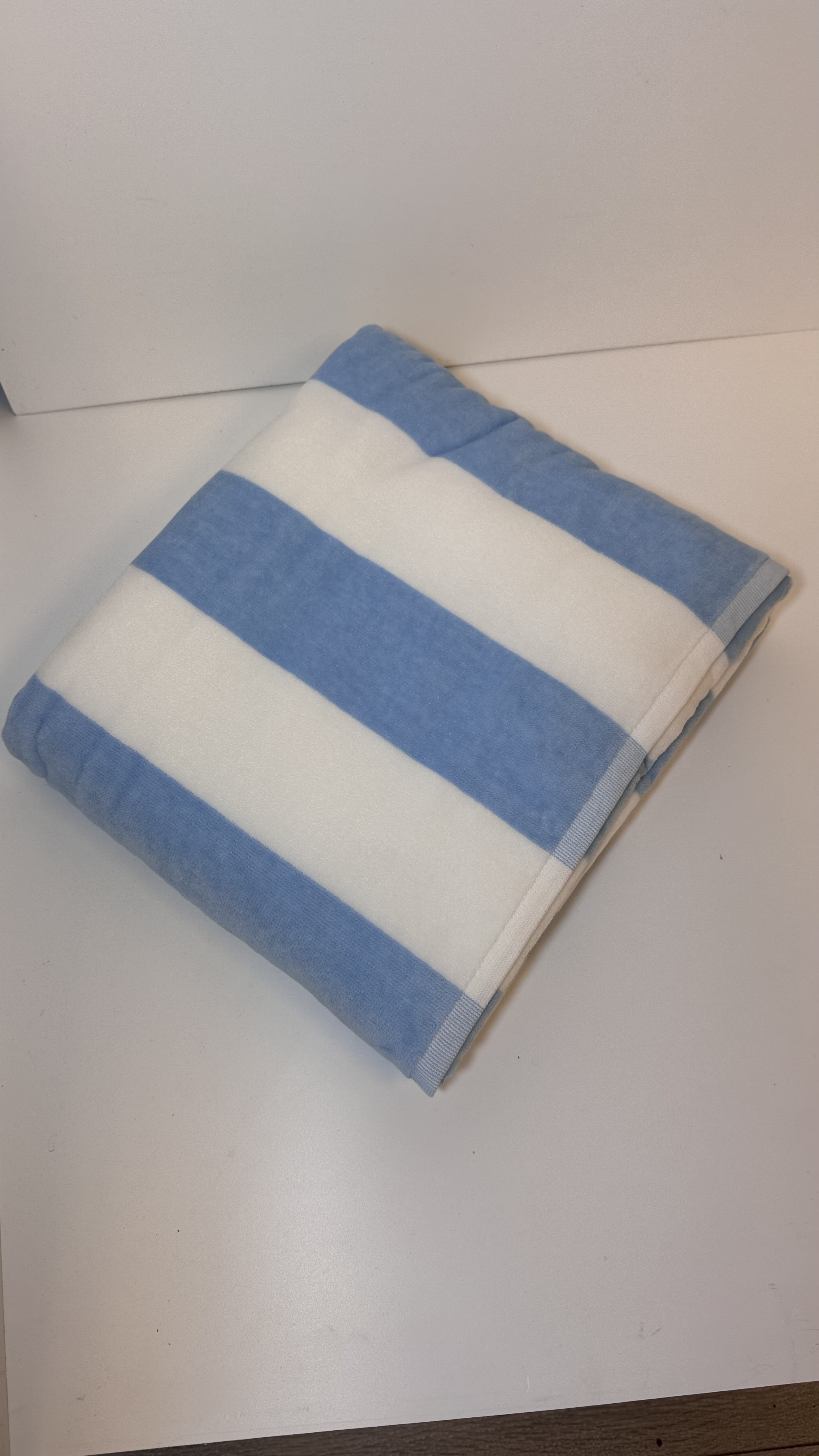 Blauw/Wit badlaken - Detailfoto 3 - 100% katoen