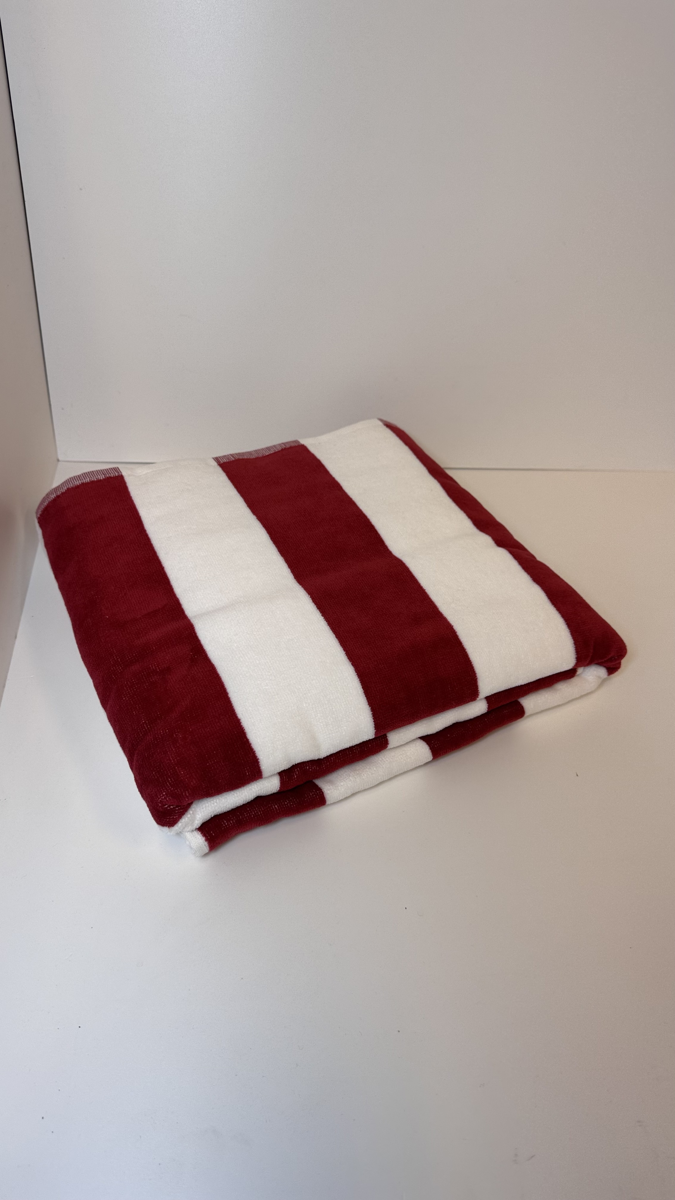 Rood/Wit badlaken - Detailfoto 5 - 100% katoen