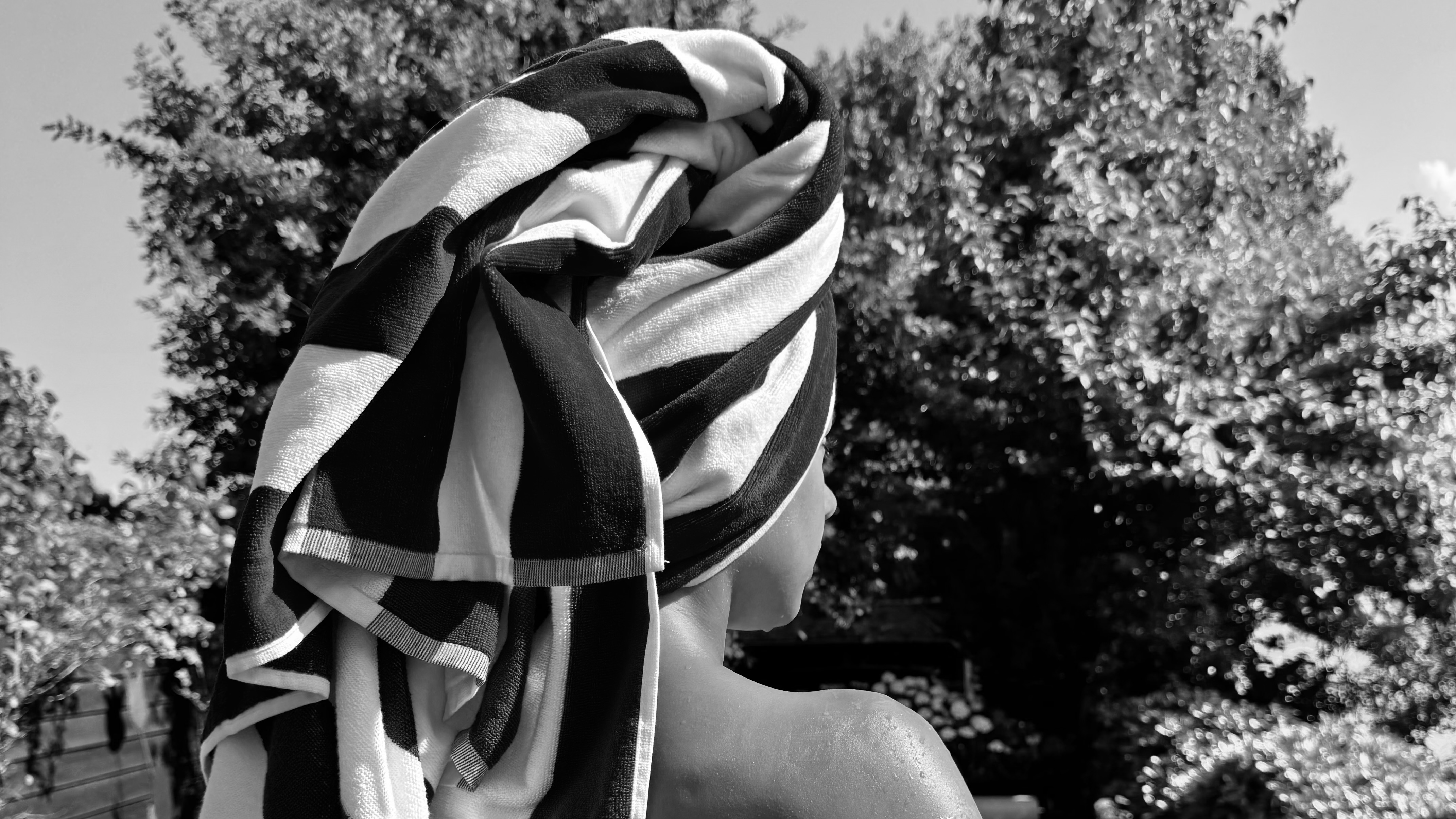 Geel/Wit badlaken - Detailfoto 3 - 100% katoen