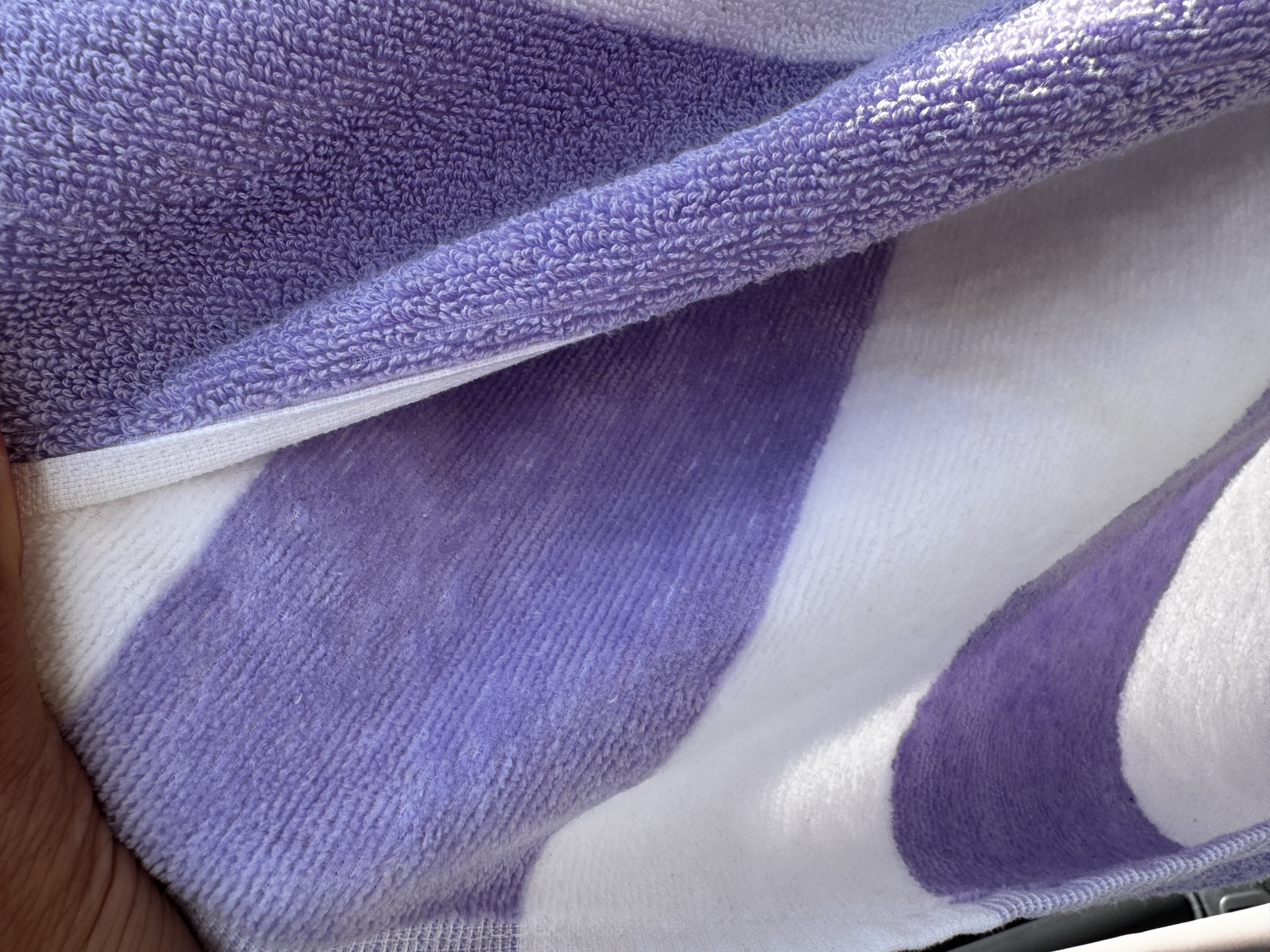 Paars/Wit badlaken - Detailfoto 2 - 100% katoen