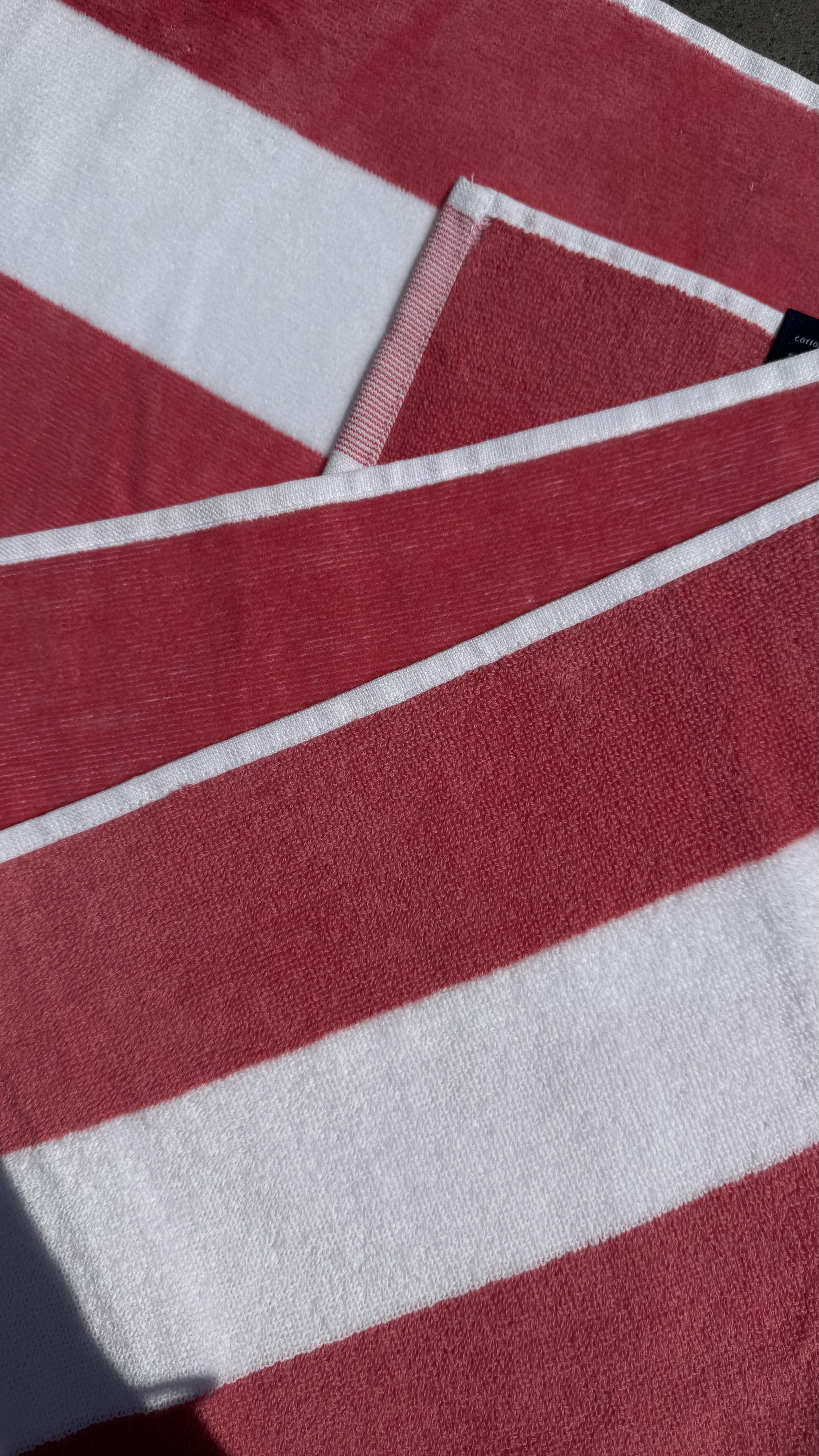 Rose/Wit badlaken - Detailfoto 2 - 100% katoen