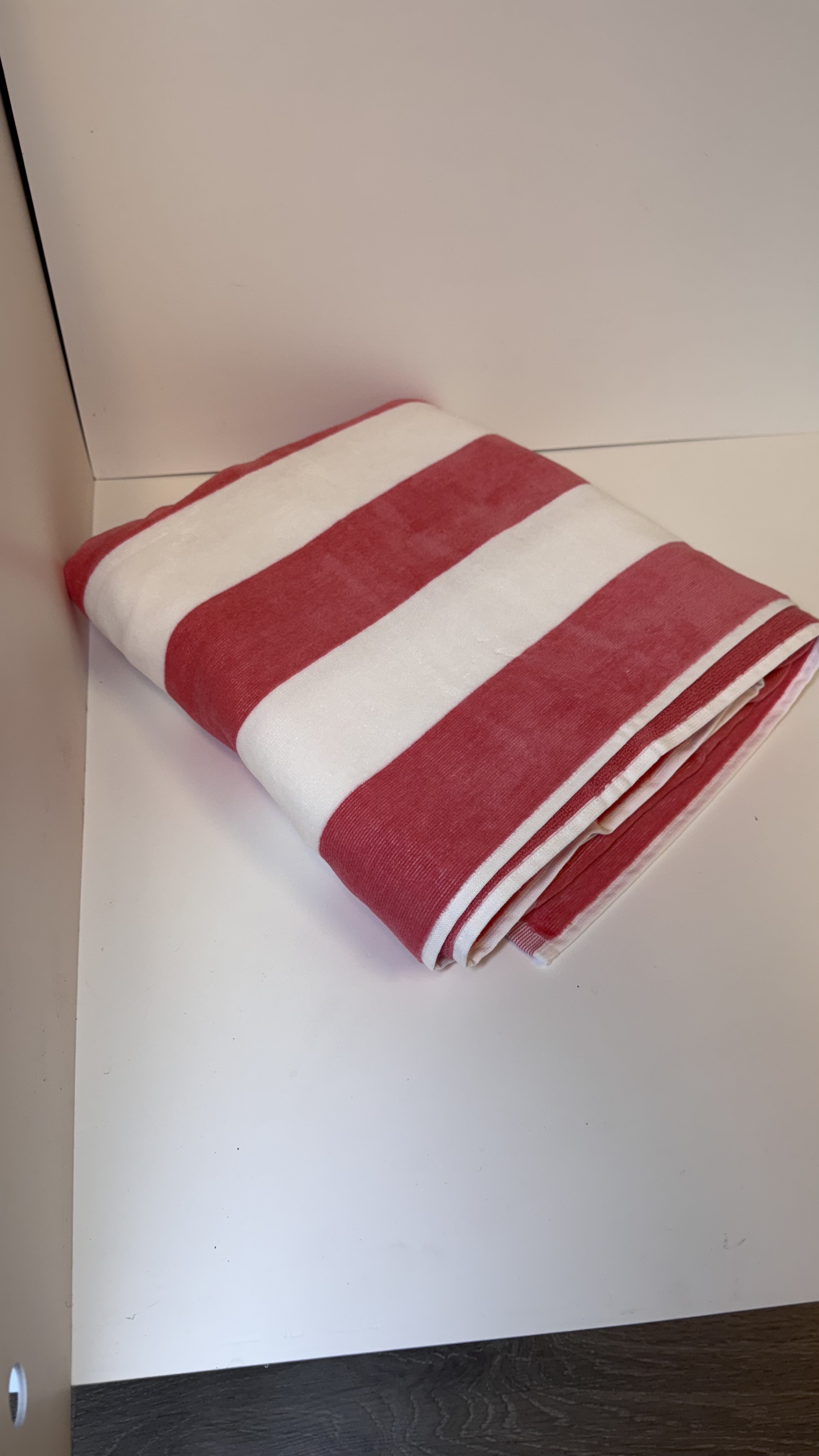 Rose/Wit badlaken - Detailfoto 3 - 100% katoen