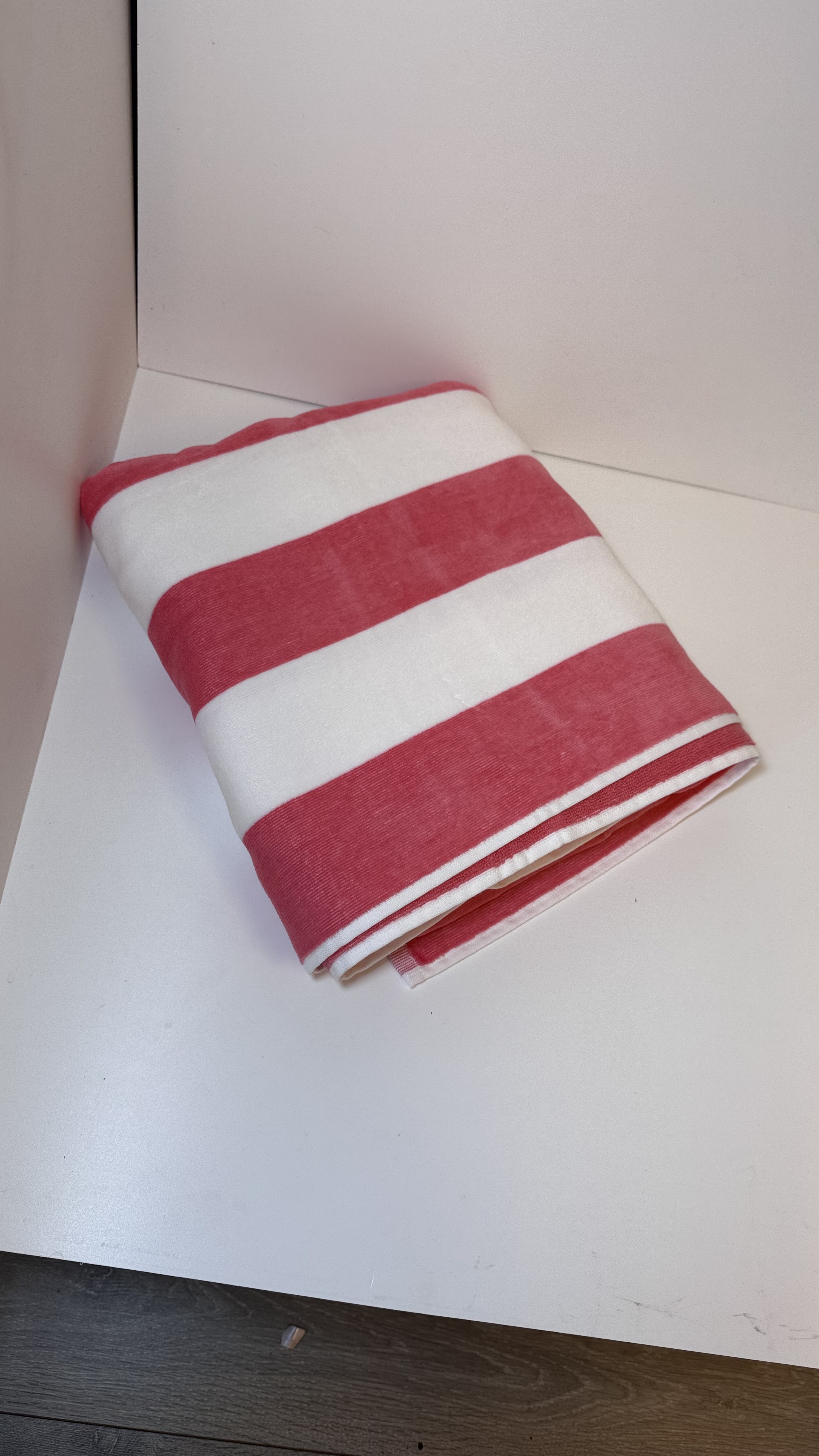 Rose/Wit badlaken - Detailfoto 4 - 100% katoen